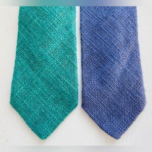 Vintage Lot 2 John Henry Wool Lambswool Knit Neck Ties Skinny 2.5” Wide